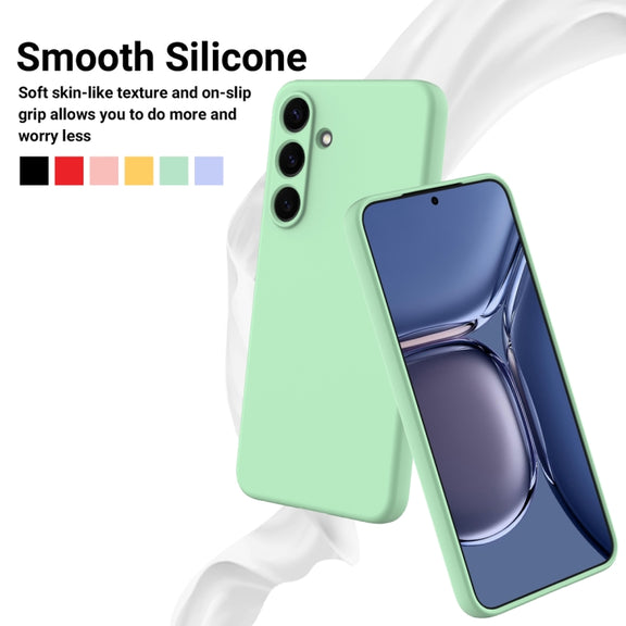 For Samsung Galaxy S25 5G Solid Color Liquid Silicone Dropproof Full Coverage Phone Case(Green)