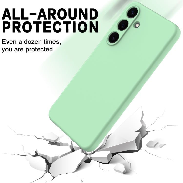 For Samsung Galaxy S25 5G Solid Color Liquid Silicone Dropproof Full Coverage Phone Case(Green)