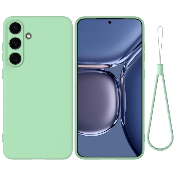 For Samsung Galaxy S25 5G Solid Color Liquid Silicone Dropproof Full Coverage Phone Case(Green)