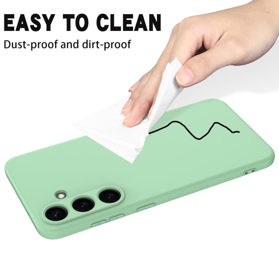 For Samsung Galaxy S25 5G Solid Color Liquid Silicone Dropproof Full Coverage Phone Case(Green)