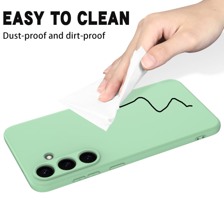 For Samsung Galaxy S25 5G Solid Color Liquid Silicone Dropproof Full Coverage Phone Case(Green)