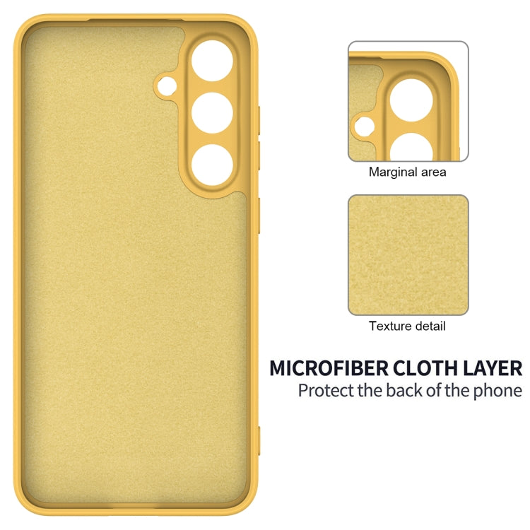 For Samsung Galaxy S25 5G Color Liquid Silicone Phone Case(Yellow)