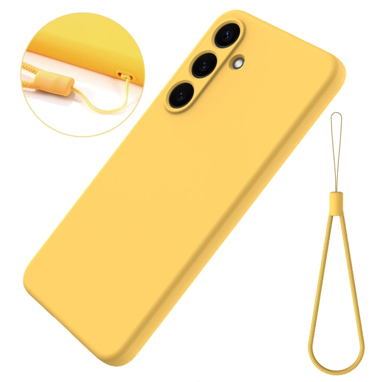 For Samsung Galaxy S25 5G Color Liquid Silicone Phone Case(Yellow)