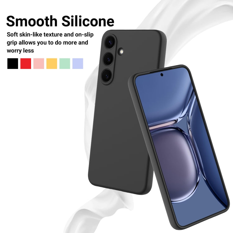 For Samsung Galaxy S25+ 5G Solid Color Liquid Silicone Dropproof Full Coverage Phone Case(Black)