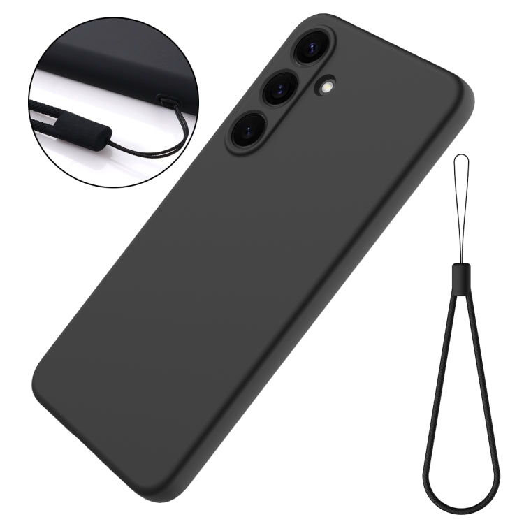 For Samsung Galaxy S25+ 5G Solid Color Liquid Silicone Dropproof Full Coverage Phone Case(Black)