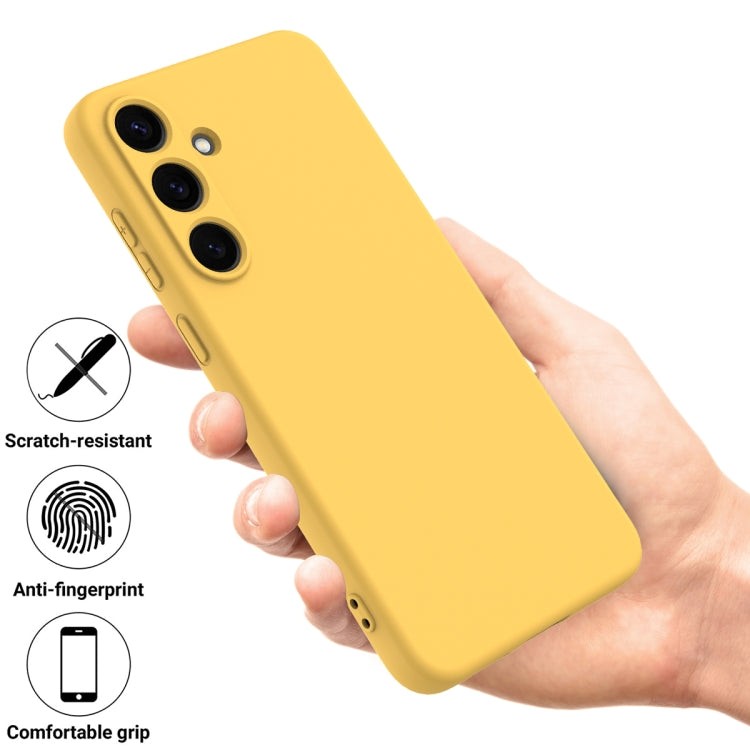 For Samsung Galaxy S25+ 5G Color Liquid Silicone Phone Case(Yellow)