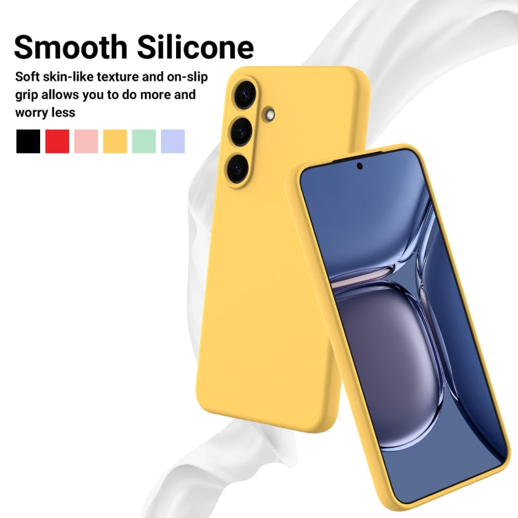 For Samsung Galaxy S25+ 5G Color Liquid Silicone Phone Case(Yellow)