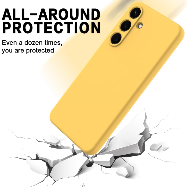 For Samsung Galaxy S25+ 5G Color Liquid Silicone Phone Case(Yellow)