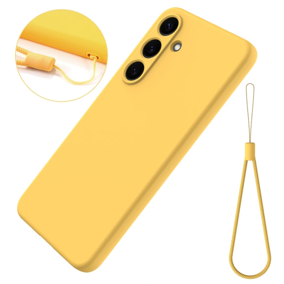For Samsung Galaxy S25+ 5G Color Liquid Silicone Phone Case(Yellow)
