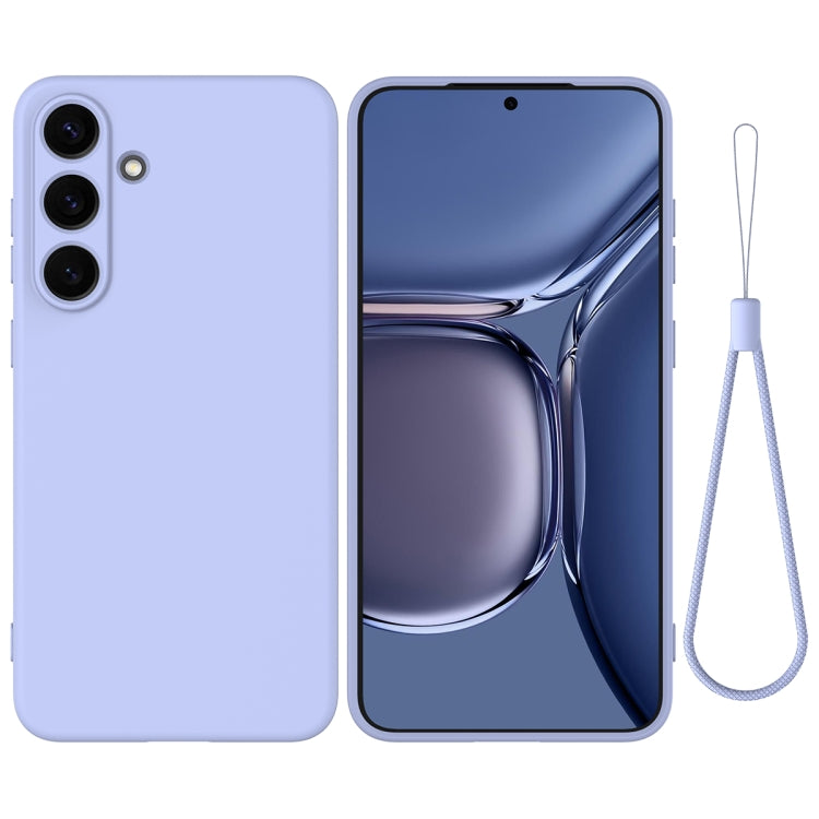 For Samsung Galaxy S25+ 5G Color Liquid Silicone Phone Case(Purple)