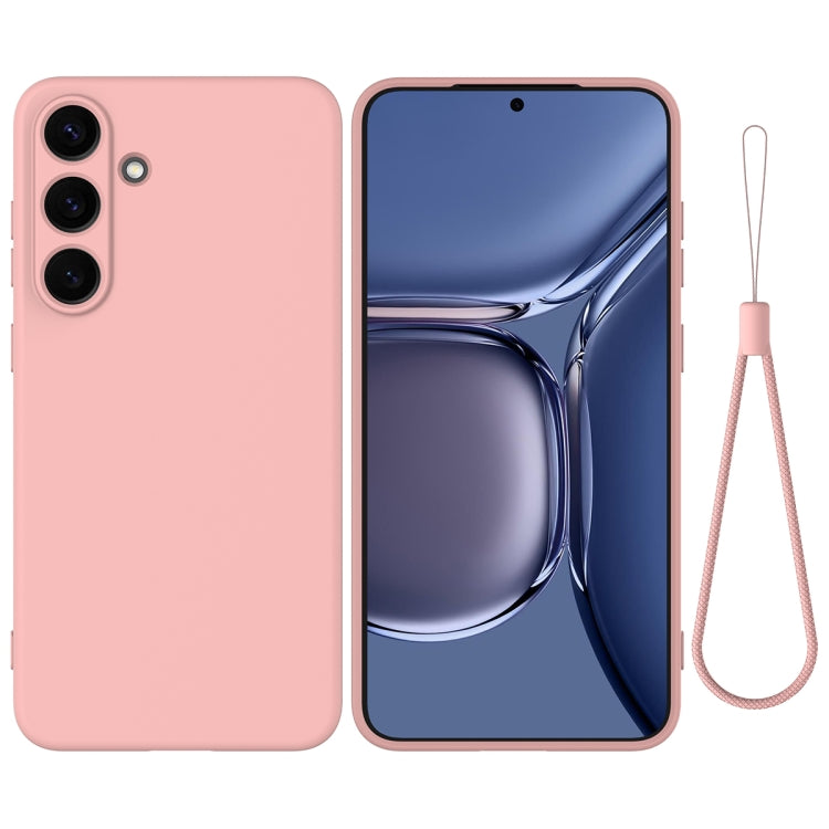 For Samsung Galaxy S25+ 5G Color Liquid Silicone Phone Case(Pink)