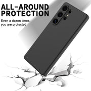 For Samsung Galaxy S25 Ultra Solid Color Liquid Silicone Dropproof Full Coverage Phone Case(Black)