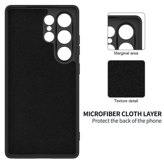 For Samsung Galaxy S25 Ultra Solid Color Liquid Silicone Dropproof Full Coverage Phone Case(Black)