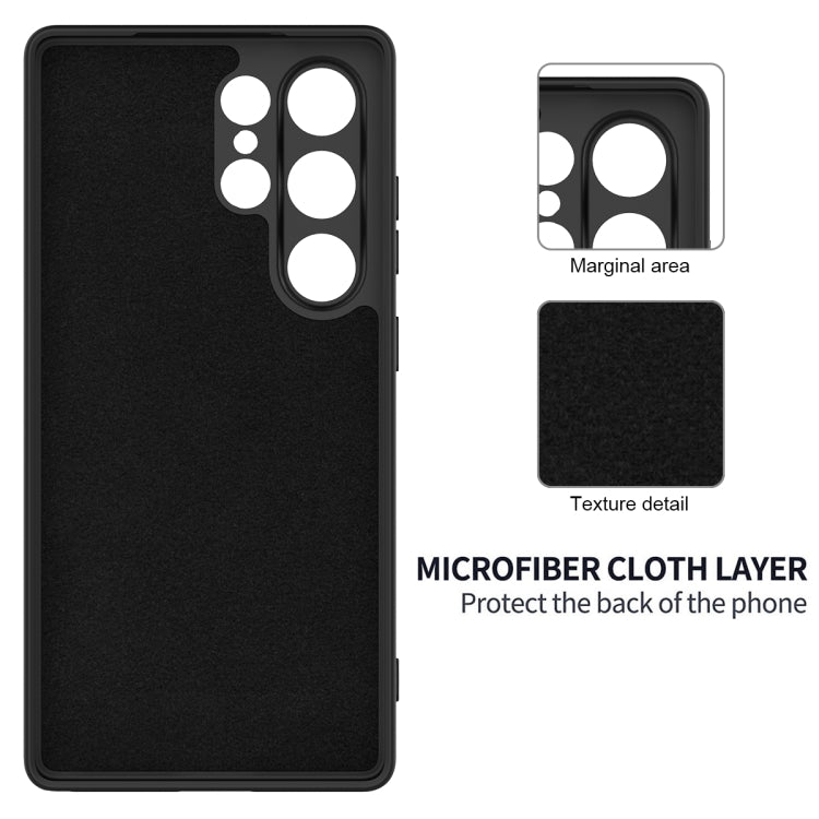 For Samsung Galaxy S25 Ultra Solid Color Liquid Silicone Dropproof Full Coverage Phone Case(Black)