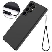For Samsung Galaxy S25 Ultra Solid Color Liquid Silicone Dropproof Full Coverage Phone Case(Black)