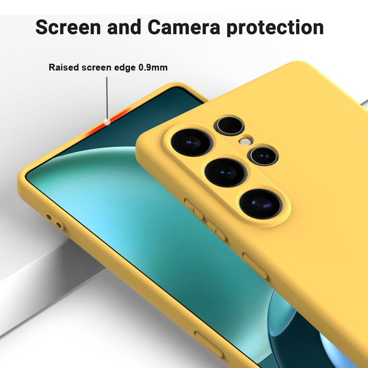 For Samsung Galaxy S25 Ultra Color Liquid Silicone Phone Case(Yellow)