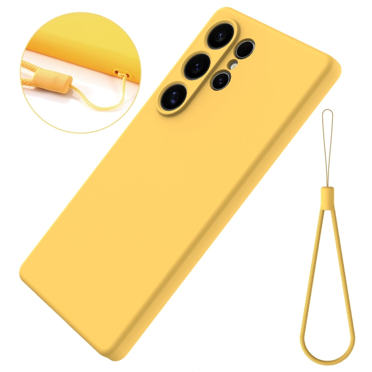 For Samsung Galaxy S25 Ultra Color Liquid Silicone Phone Case(Yellow)