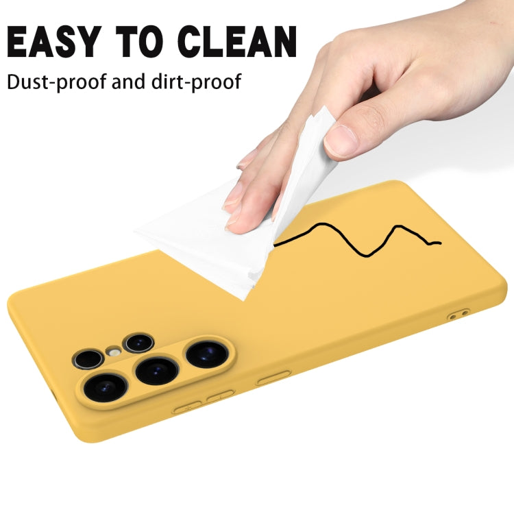 For Samsung Galaxy S25 Ultra Color Liquid Silicone Phone Case(Yellow)