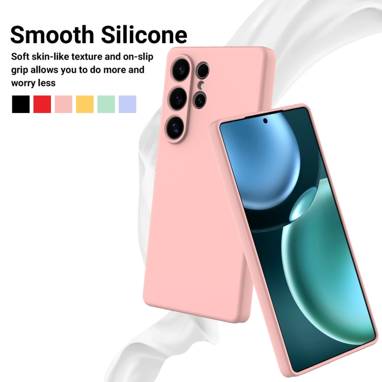 For Samsung Galaxy S25 Ultra Color Liquid Silicone Phone Case(Pink)