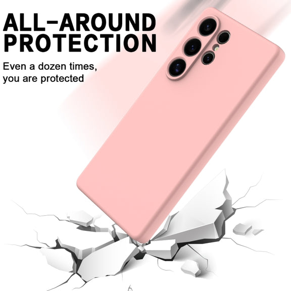 For Samsung Galaxy S25 Ultra Color Liquid Silicone Phone Case(Pink)
