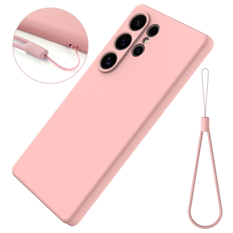For Samsung Galaxy S25 Ultra Color Liquid Silicone Phone Case(Pink)