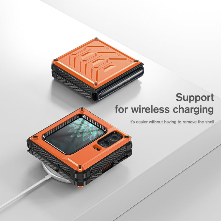 For Motorola Razr 2022 All-inclusive Shockproof Folding Phone Case(Orange)