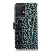 For Motorola Moto X40 Pro Crocodile Top Layer Cowhide Leather Phone Case(Green)
