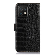 For Motorola Moto X40 Pro Crocodile Top Layer Cowhide Leather Phone Case(Black)