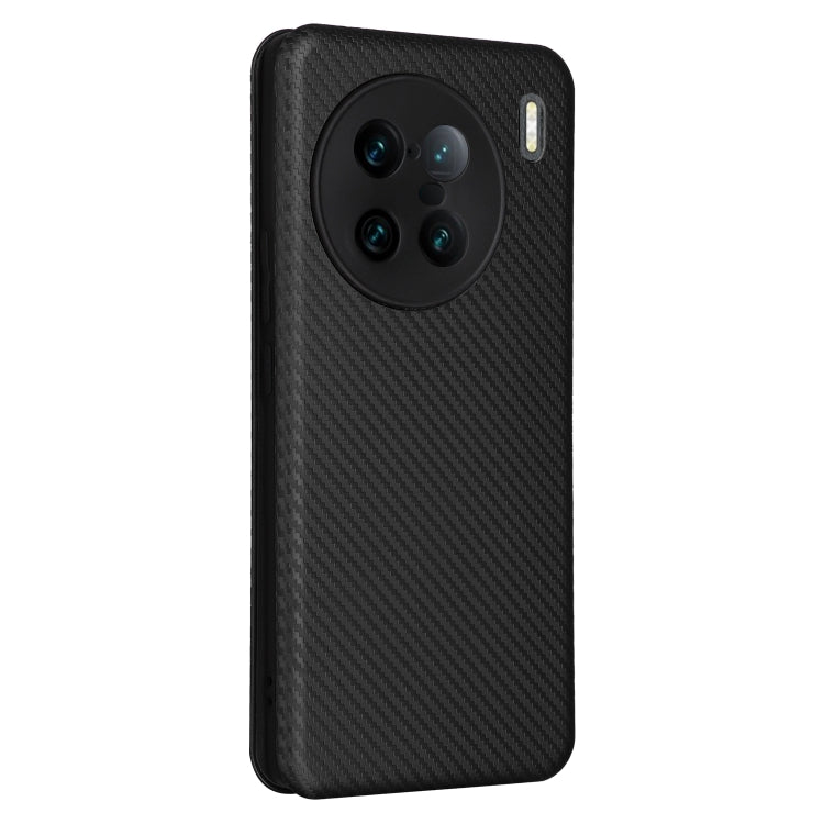 For vivo X90 Pro+ 5G Carbon Fiber Texture Flip Leather Phone Case(Black)