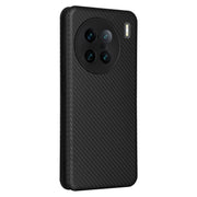 For vivo X90 Pro+ 5G Carbon Fiber Texture Flip Leather Phone Case(Black)