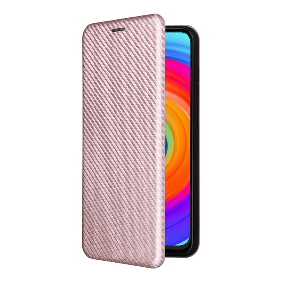 For Ulefone Note 14 Carbon Fiber Texture Flip Leather Phone Case(Pink)