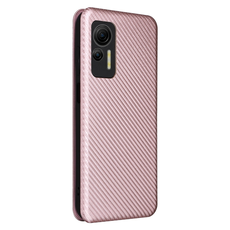 For Ulefone Note 14 Carbon Fiber Texture Flip Leather Phone Case(Pink)