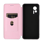 For Ulefone Note 14 Carbon Fiber Texture Flip Leather Phone Case(Pink)