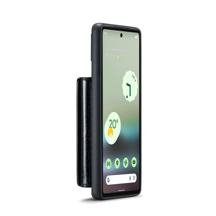 For Google Pixel 6a DG.MING M3 Series Glitter Powder Card Bag Leather Case(Black)