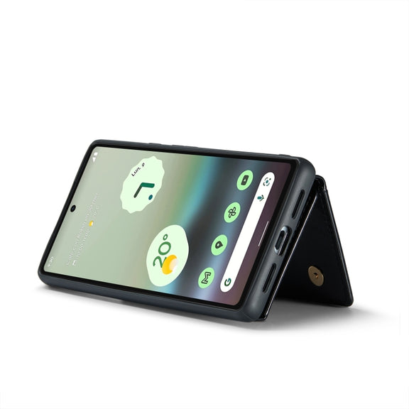 For Google Pixel 6a DG.MING M3 Series Glitter Powder Card Bag Leather Case(Black)
