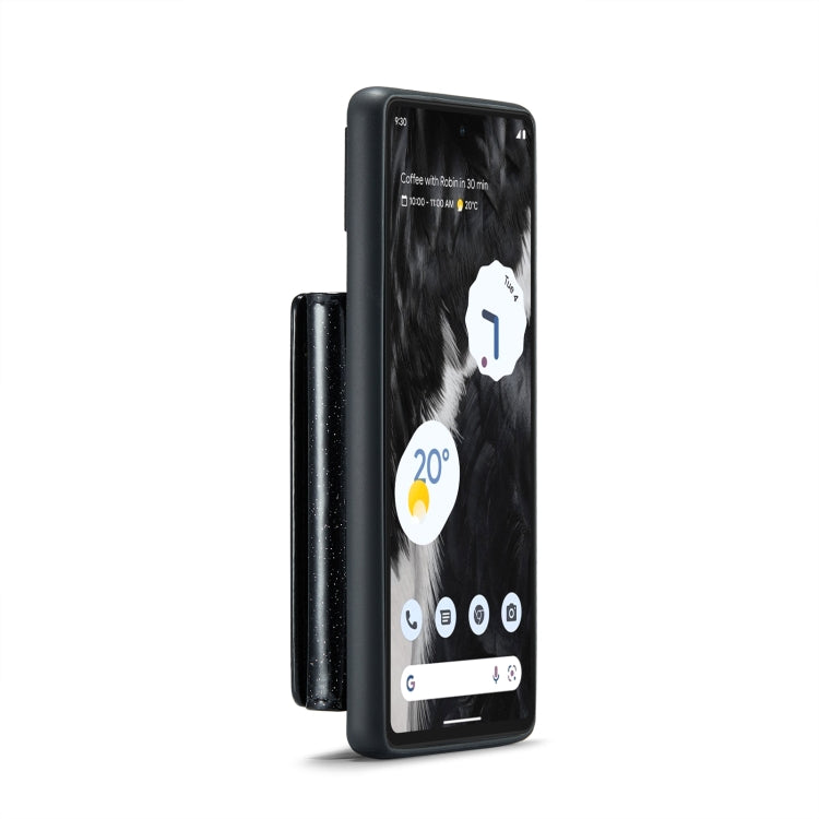 For Google Pixel 7 DG.MING M3 Series Glitter Powder Card Bag Leather Case(Black)