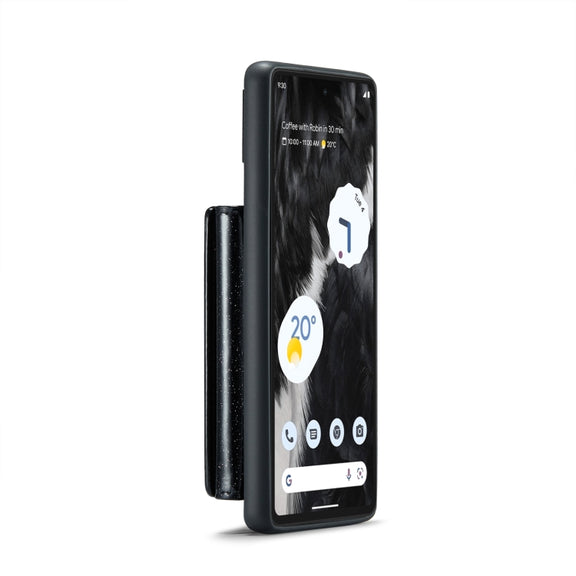 For Google Pixel 7 DG.MING M3 Series Glitter Powder Card Bag Leather Case(Black)