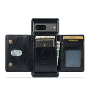 For Google Pixel 7 DG.MING M3 Series Glitter Powder Card Bag Leather Case(Black)
