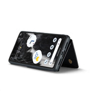 For Google Pixel 7 DG.MING M3 Series Glitter Powder Card Bag Leather Case(Black)