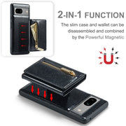 For Google Pixel 7A DG.MING M3 Series Glitter Powder Card Bag Leather Case(Black)