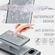 For Google Pixel 7A DG.MING M3 Series Glitter Powder Card Bag Leather Case(Silver)