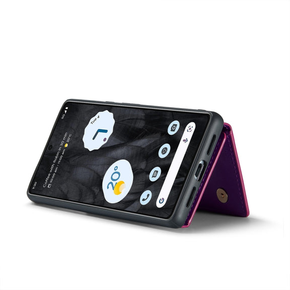 For Google Pixel 8 Pro DG.MING M3 Series Glitter Powder Card Bag Leather Case(Dark Purple)