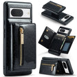 For Google Pixel 8 DG.MING M3 Series Glitter Powder Card Bag Leather Case(Black) - Google Cases by DG.MING | Online Shopping South Africa | PMC TechLife | Buy Now Pay Later Mobicred