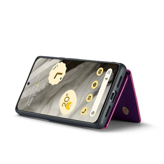 For Google Pixel 8 DG.MING M3 Series Glitter Powder Card Bag Leather Case(Dark Purple)
