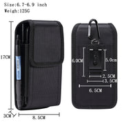 For 6.5-6.9 inch Smartphones Vertical Double Grid Oxford Cloth Phone Case(Black)