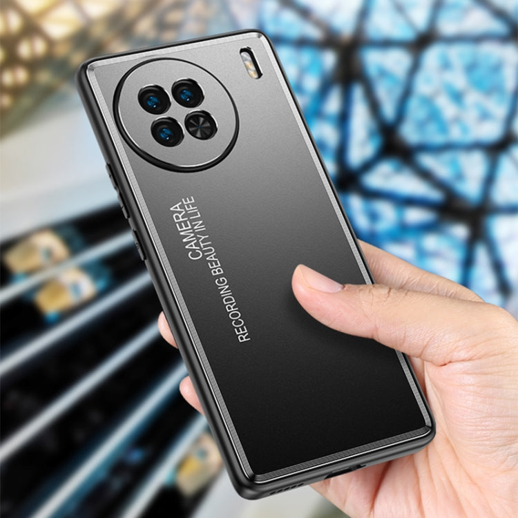 For vivo X90 Pro Frosted Metal Phone Case(Black)