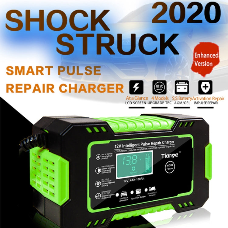 Motorcycle / Car Battery Smart Charger with LCD Screen, Plug Type:JP Plug