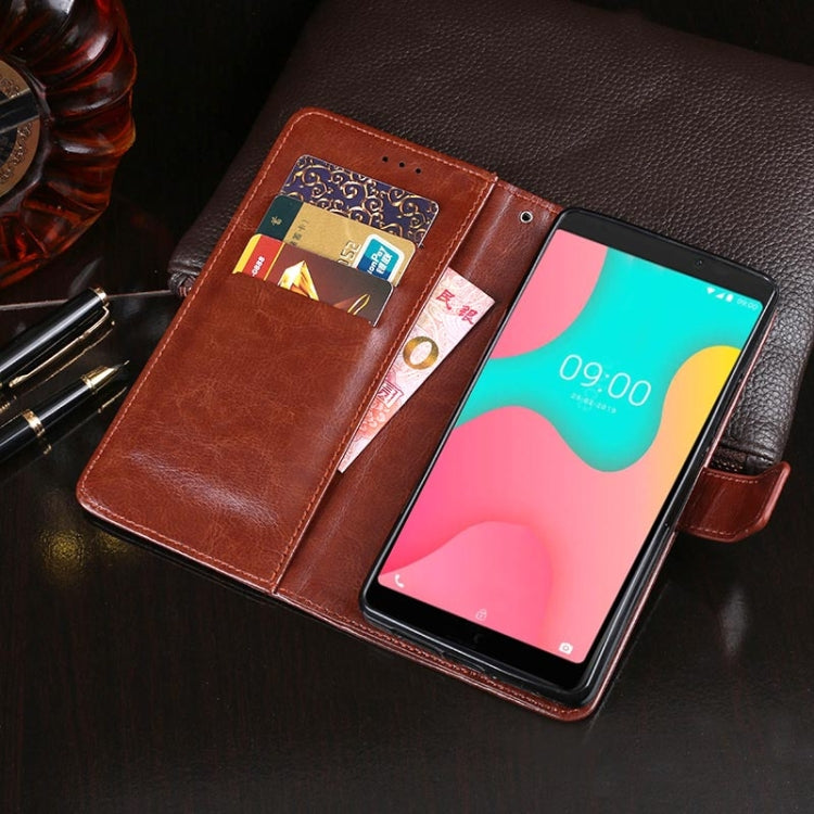For Wiko Y60 idewei Crazy Horse Texture Horizontal Flip Leather Case with Holder & Card Slots & Wallet(Brown)