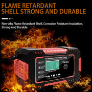 Motorcycle / Car Battery Smart Charger with LCD Creen, Plug Type:AU Plug(Red)