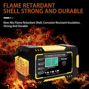 Motorcycle / Car Battery Smart Charger with LCD Creen, Plug Type:US Plug(Yellow)